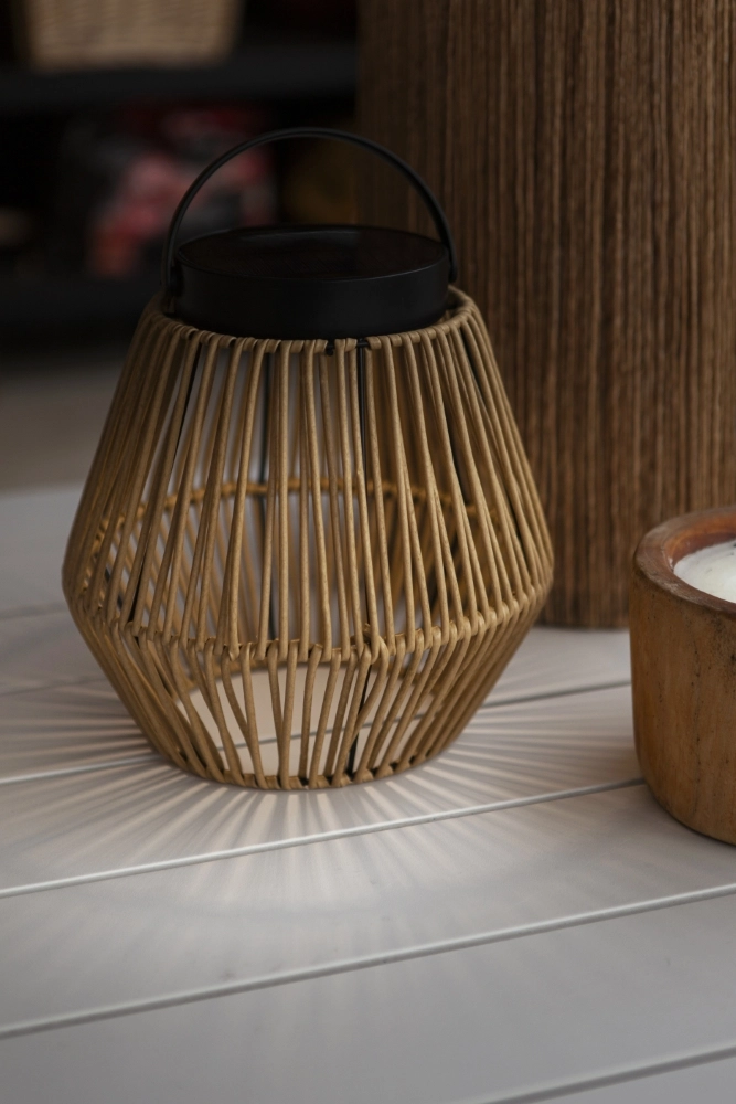 Solar table lamp Coppa rattan effect Lutec 6939412089560