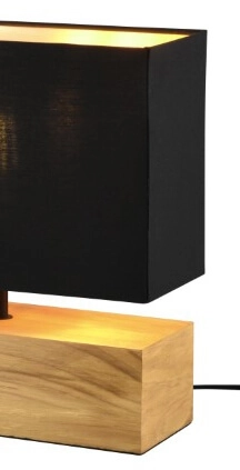 Black table lamp Woody with fabric hood Trio 4017807523539