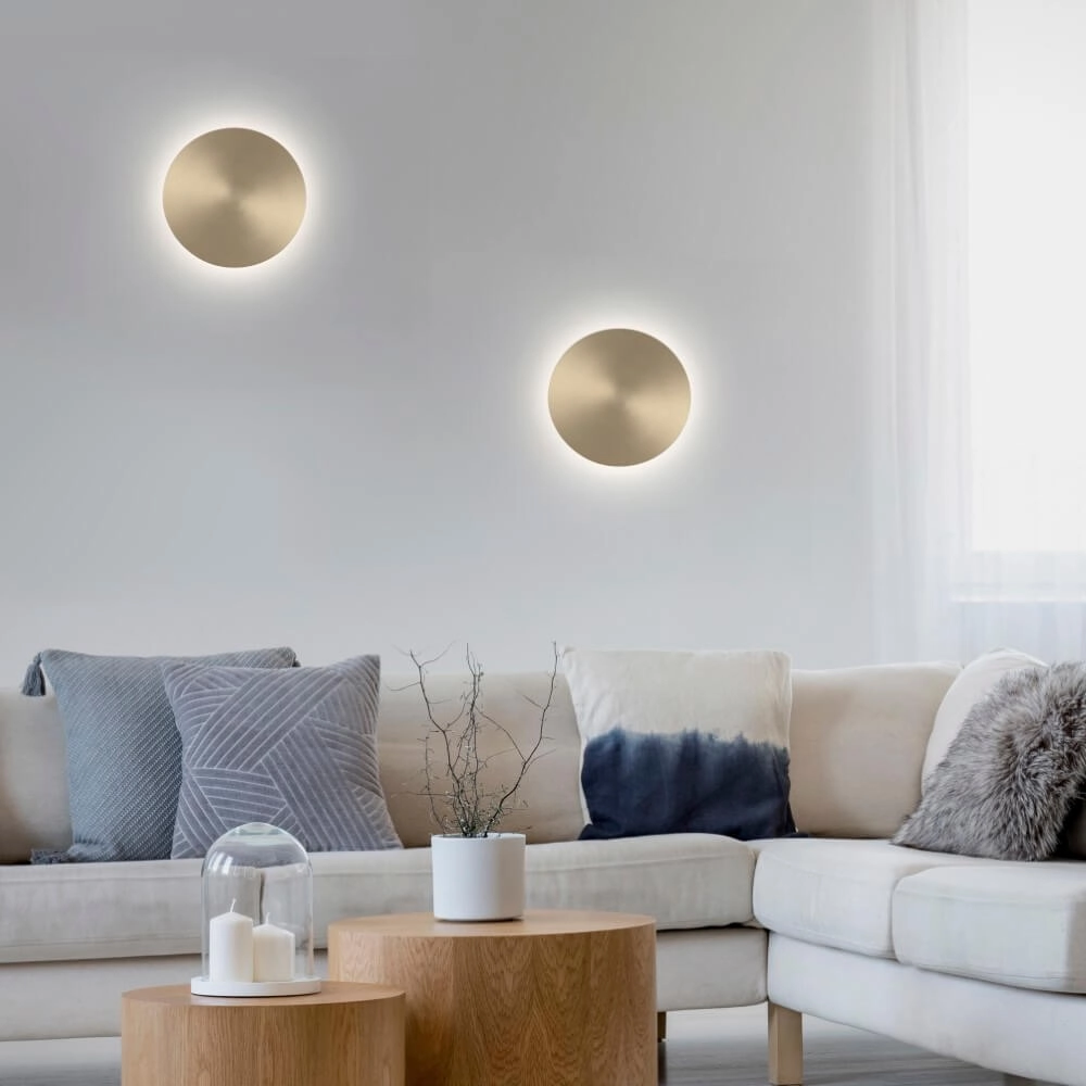 Design wall lamp Akku Puntua Ø 18cm brass Paul Neuhaus 4012248372494