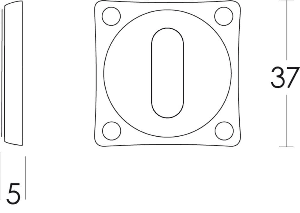 Key rosette Basic nickel matt Intersteel 8714186705841