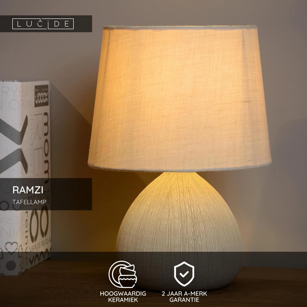Table lamp Ramzi sand brown Lucide 5411212470171