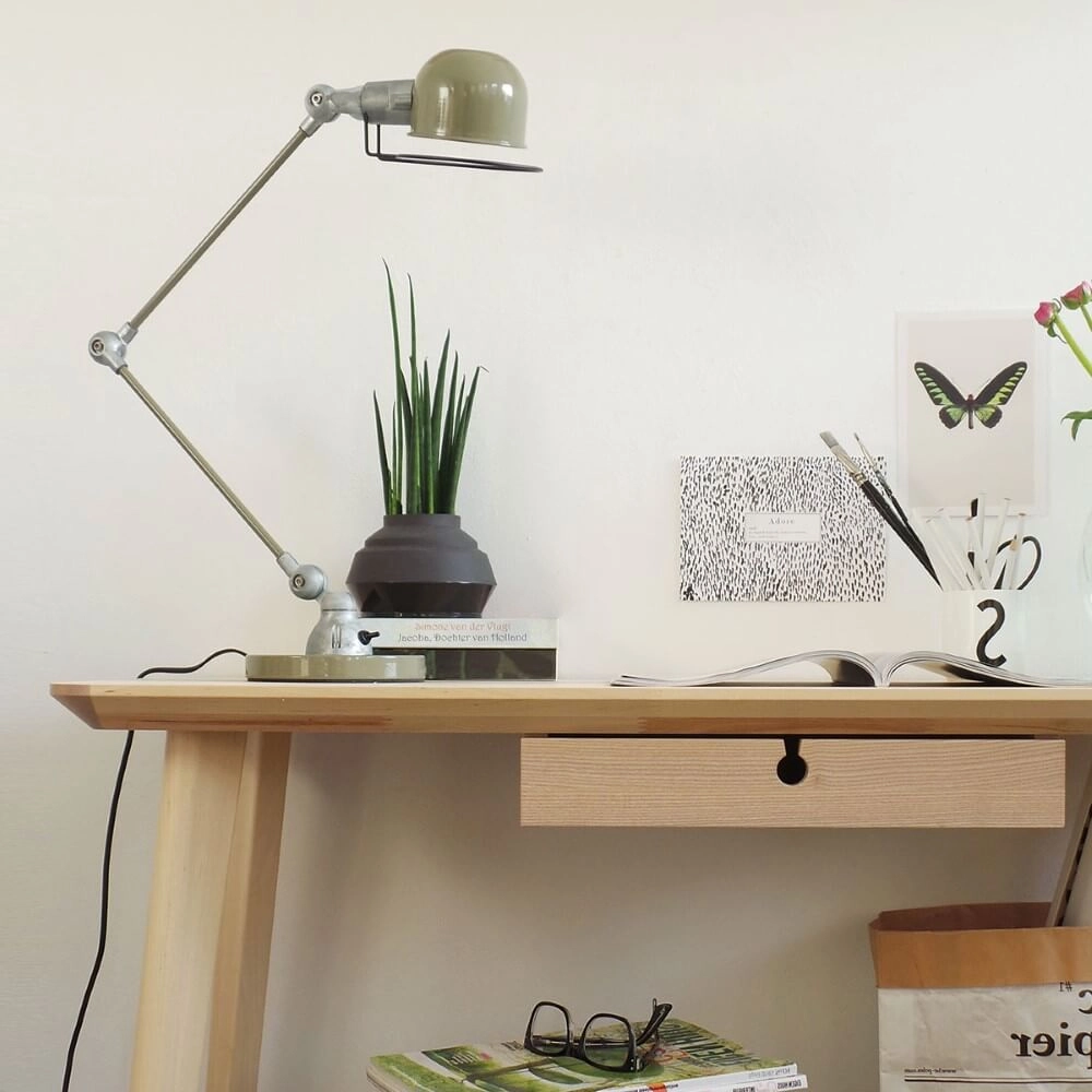 Rustic desk lamp Davin Retro Green with Grey Steinhauer 8712746102000
