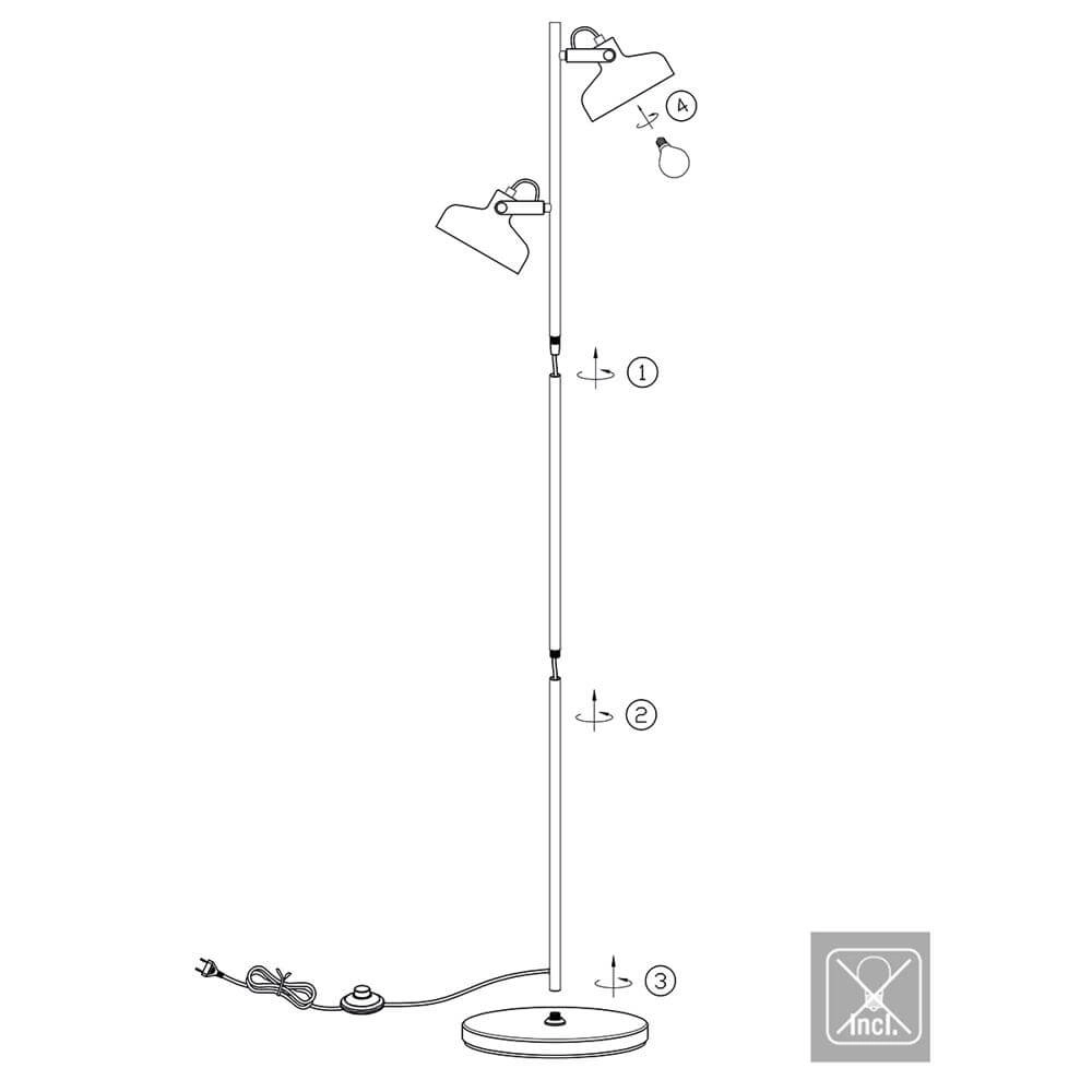 Floor lamp Prato black with gold Steinhauer 8712746176407