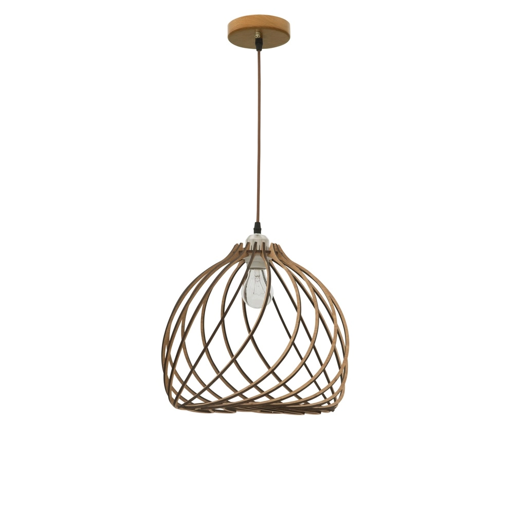 Wooden pendant lamp Adana Ø 35cm Lyora 5212017424952