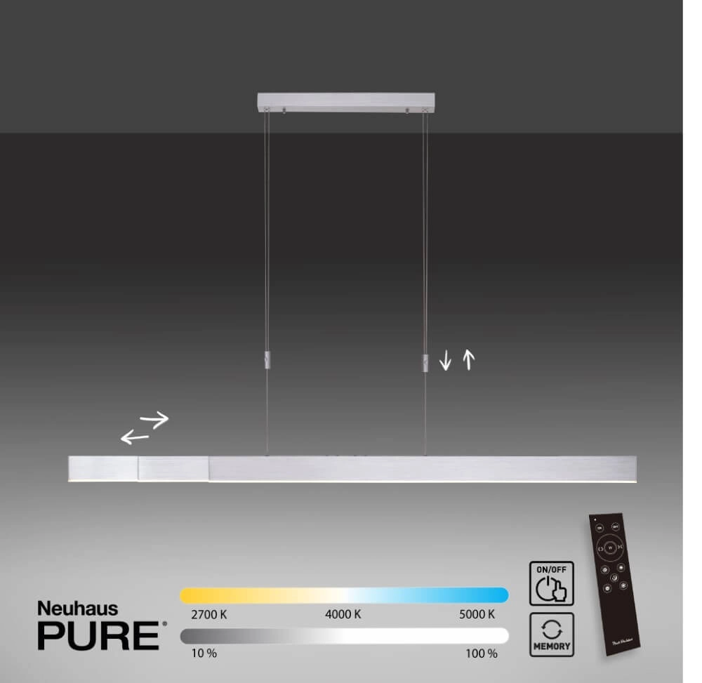 LED hanging lamp Pure-Moto brushed metal Paul Neuhaus 4012248363775