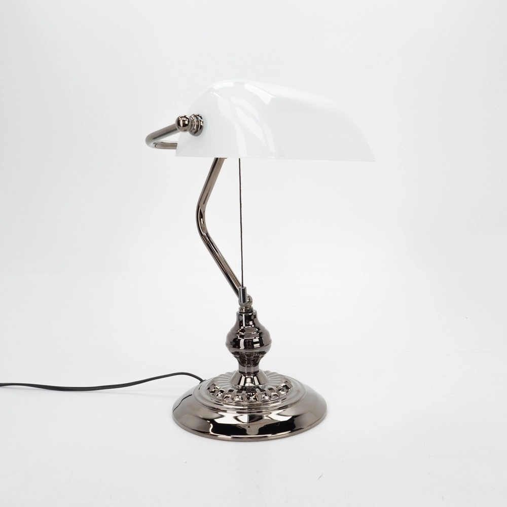 Antique desk lamp Banker with white