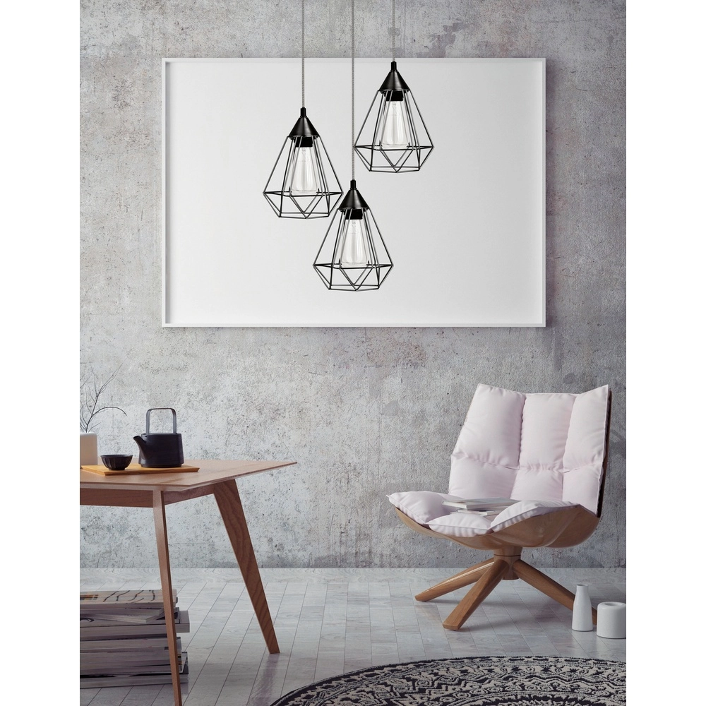Pendant lamp Paolo 3-light black