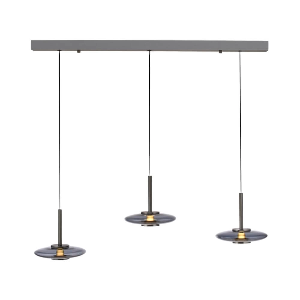 Hanging lamp 3-light Pure Vitrum design gray Paul Neuhaus 4012248382646