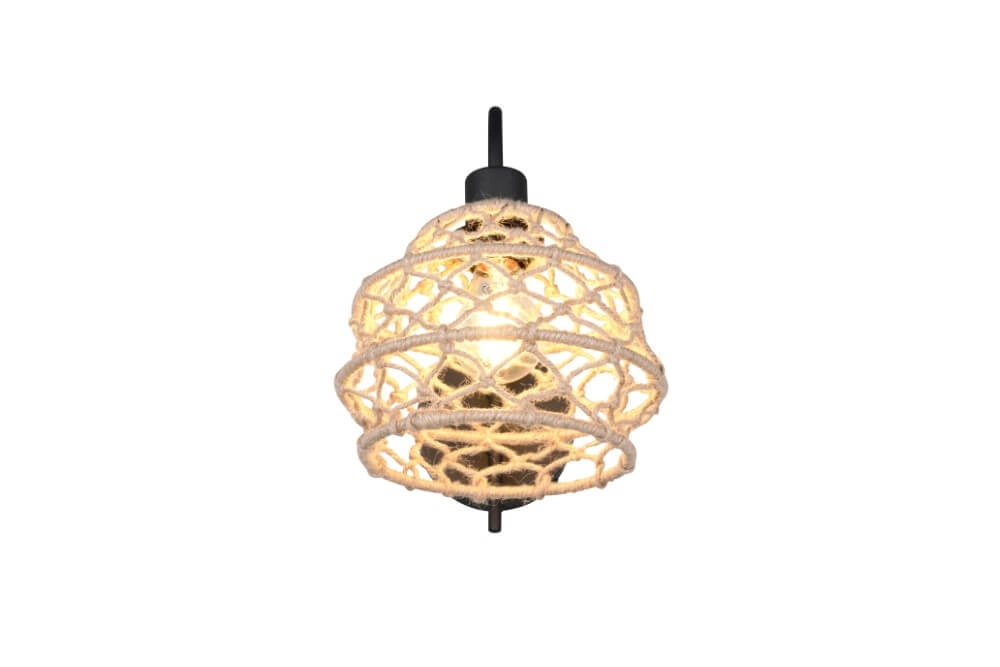 Rattan wall lamp Hive with black Trio 4017807637212