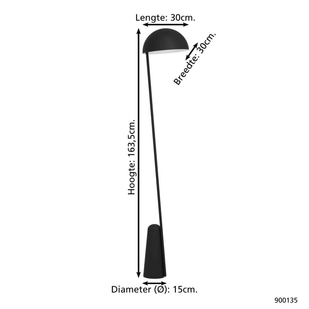 Black standing lamp Aranzola Eglo 9008606240029