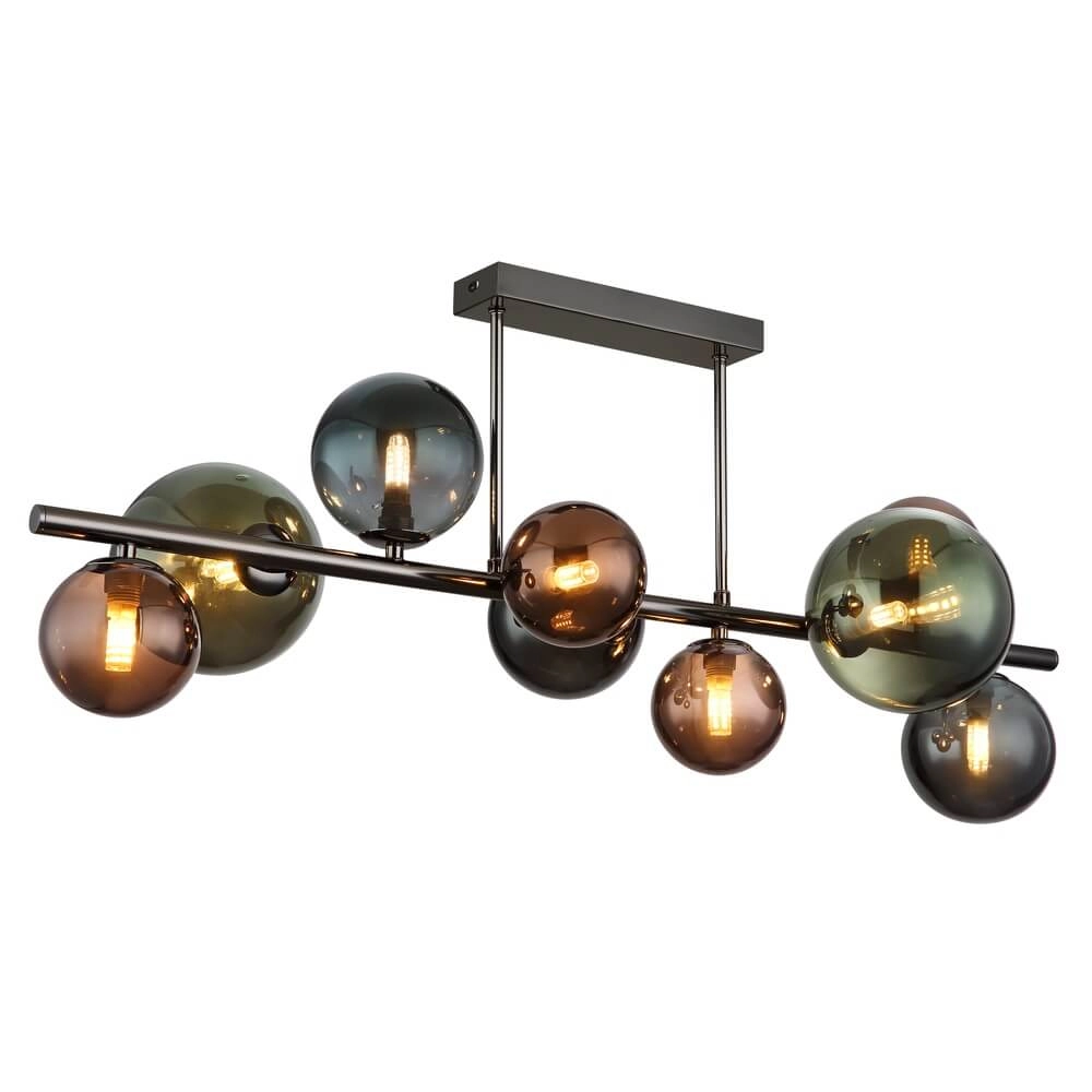 Black ceiling lamp Riha Coloured glass 9-lights