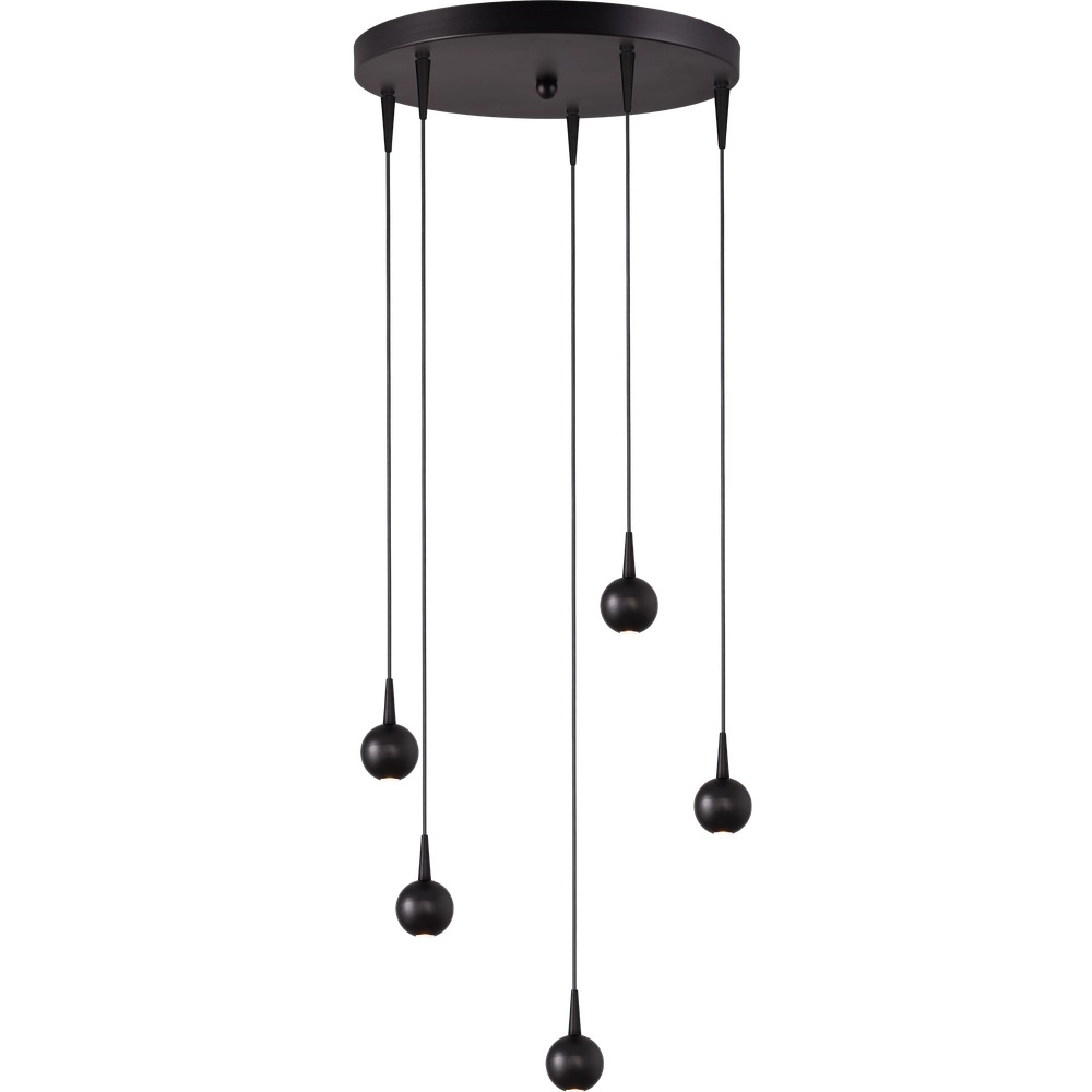 5-light pendant lamp Talana black Ø 35cm DTW