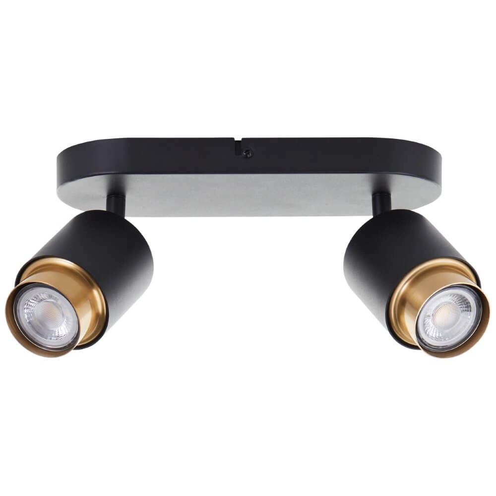 2-light surface-mounted spotlight Covelo black with gold Brilliant 4004353441356