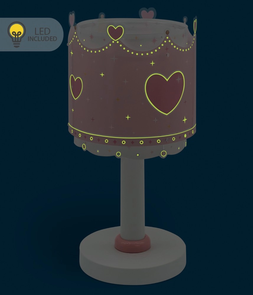Children's room table lamp Little Queen Pink glow in the dark Dalber 8420406002293