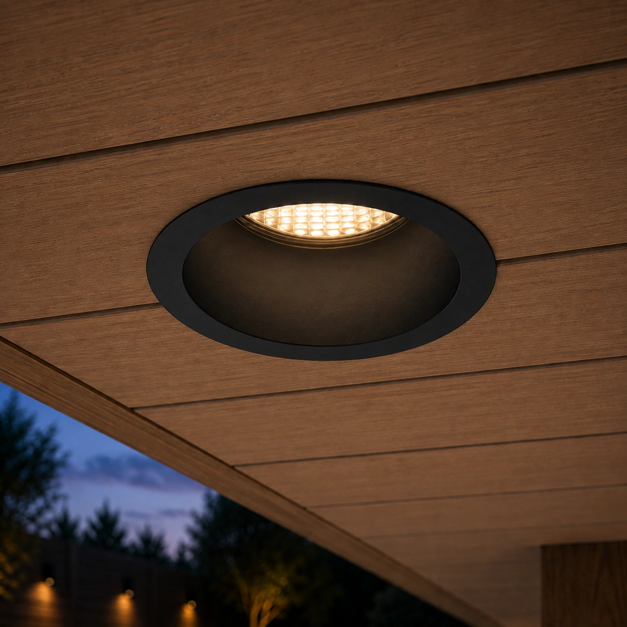 Black recessed spotlight Blade Ø 7.8cm