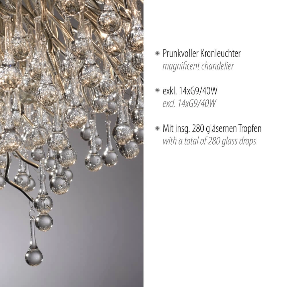 Chandelier Icicle metal 100cm Paul Neuhaus 4012248352113
