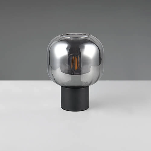 Trendy table lamp Diva black with smoke glass Trio 4017807614596