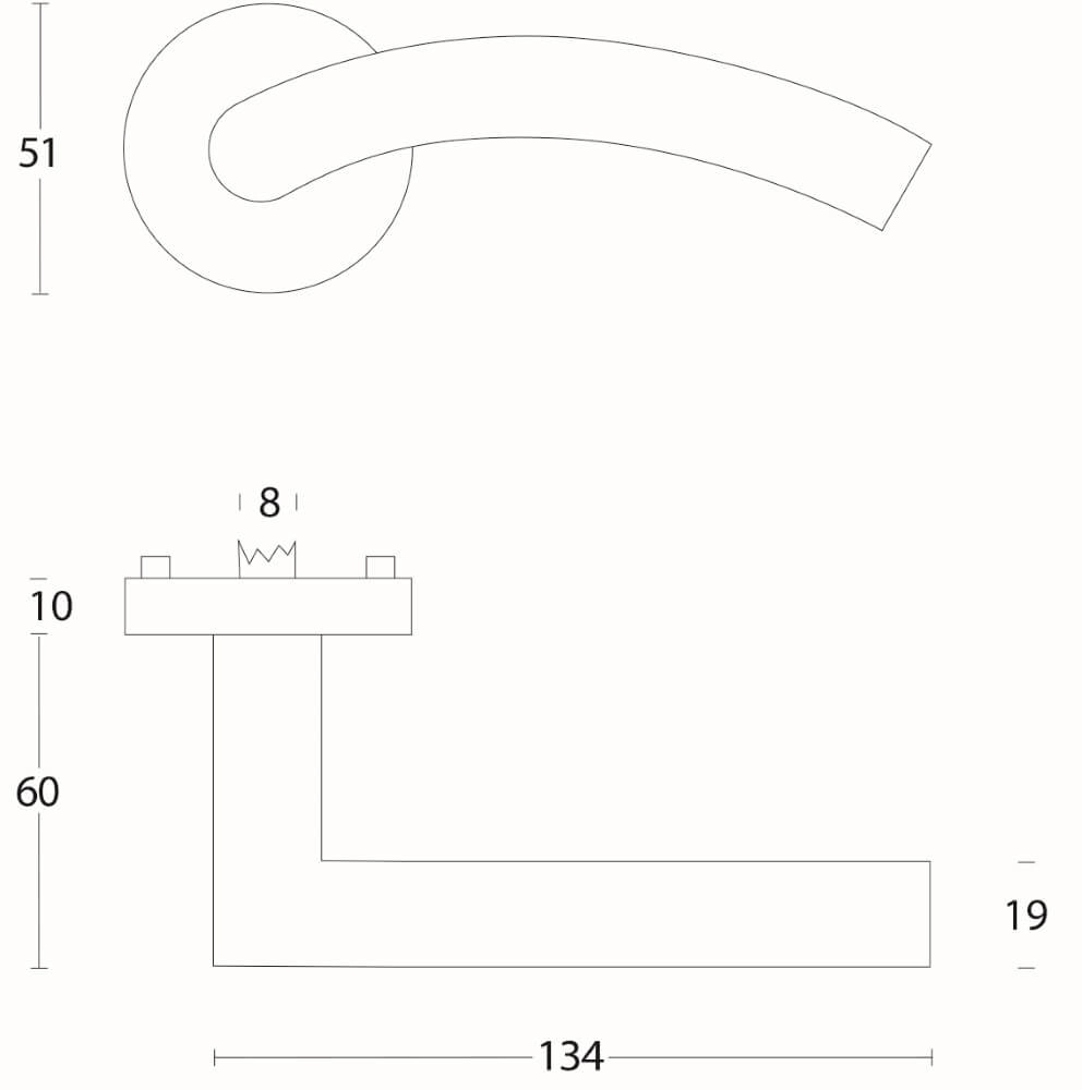 Door handle Lisa 90 Stainless steel Intersteel 8714186422618