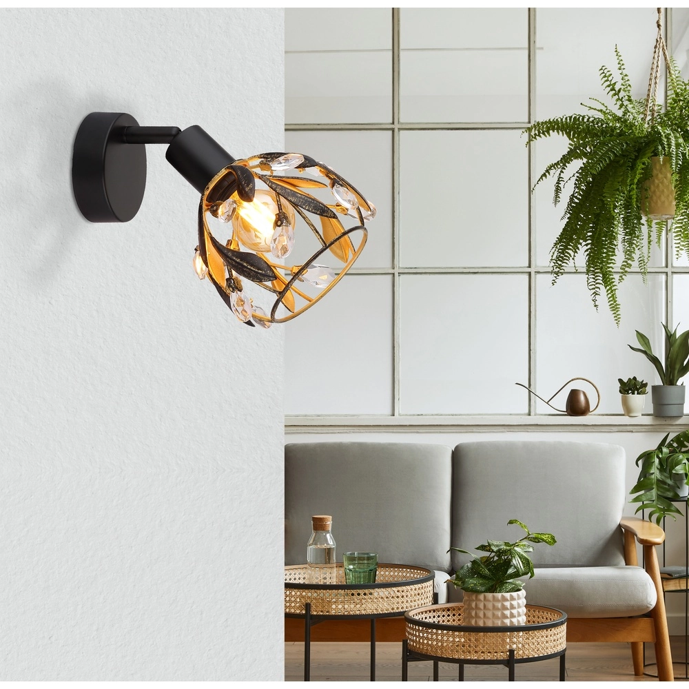 Country wall lamp Mika Black Globo 9007371522293