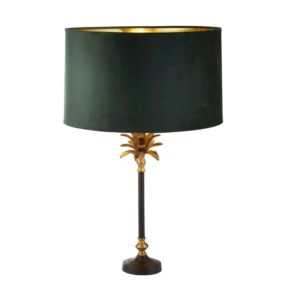 Table lamp Palm black with green hood Searchlight 5053423257396