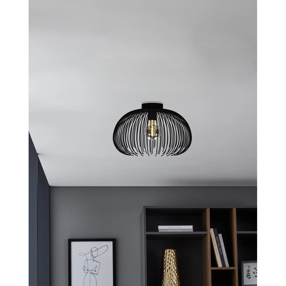Black ceiling lamp Alhabia Ø 38,5cm - 1x E27 Eglo 9008606254071