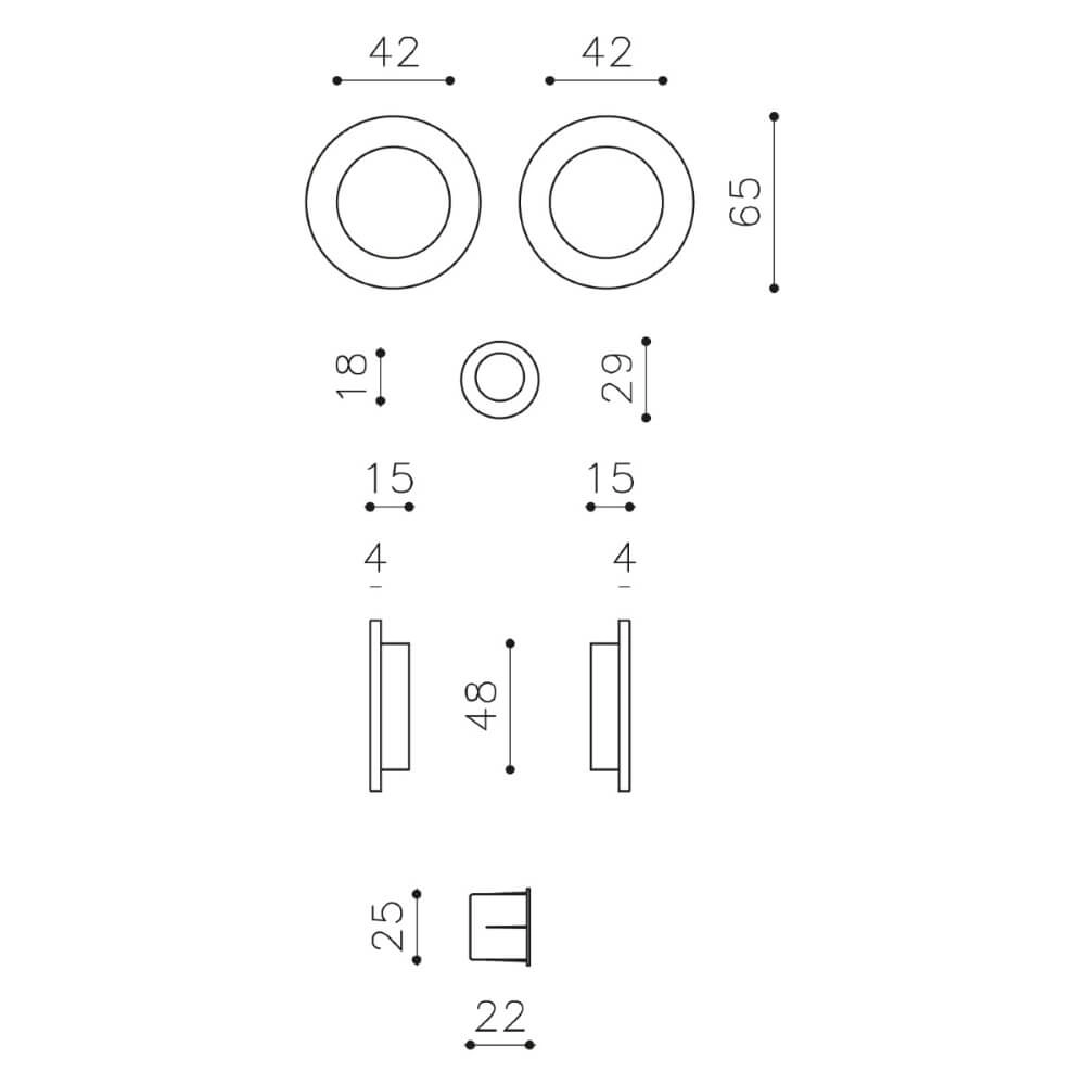 Sliding door handle Dante Stainless steel Olivari 8714186511770