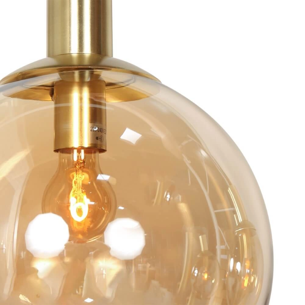 Vide hanging lamp Bollique gold with amber glass Steinhauer 8712746173000