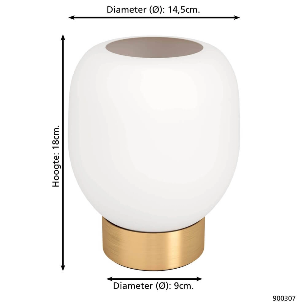 Gold table lamp Manzanares with white glass Eglo 9008606235926