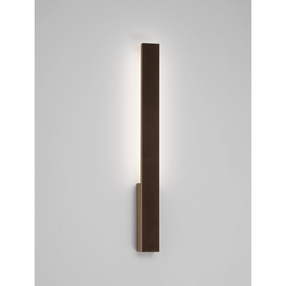 Sleek wall lamp Isos Rust brown 61cm