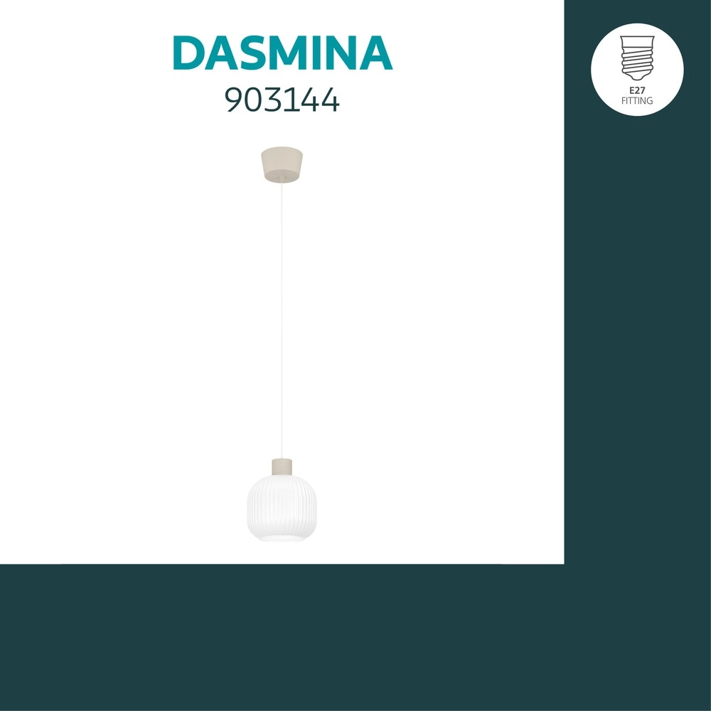 Design pendant lamp Dasmina sand brown with white Ø 20cm