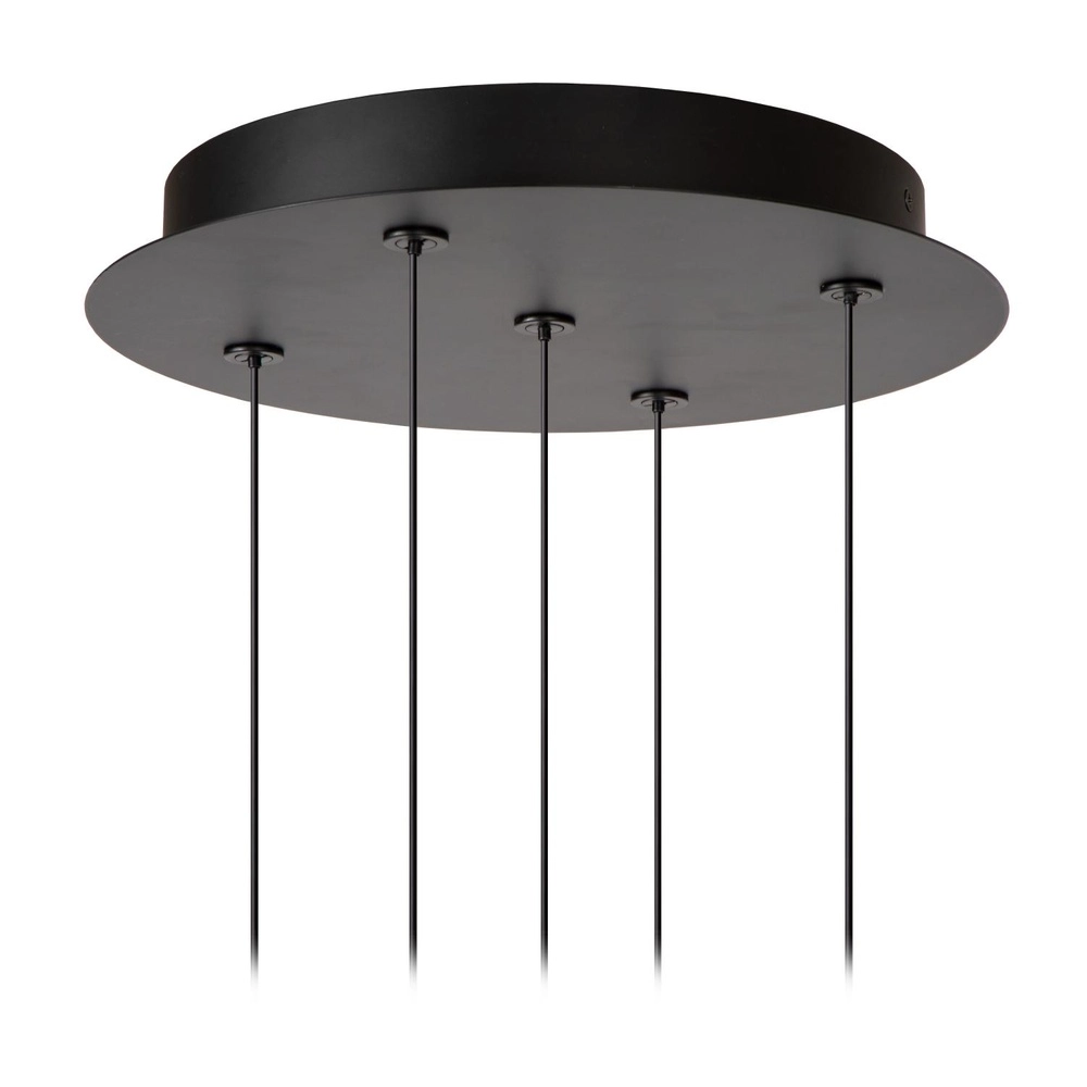 Design pendant lamp Kligande 5-light black round Lucide 5411212134639