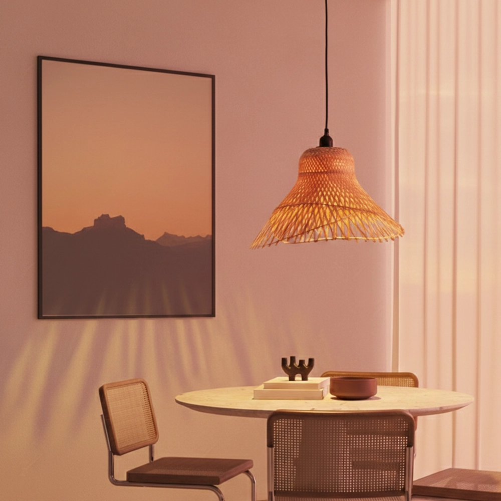 Rattan pendant lamp Aura Ø 45cm