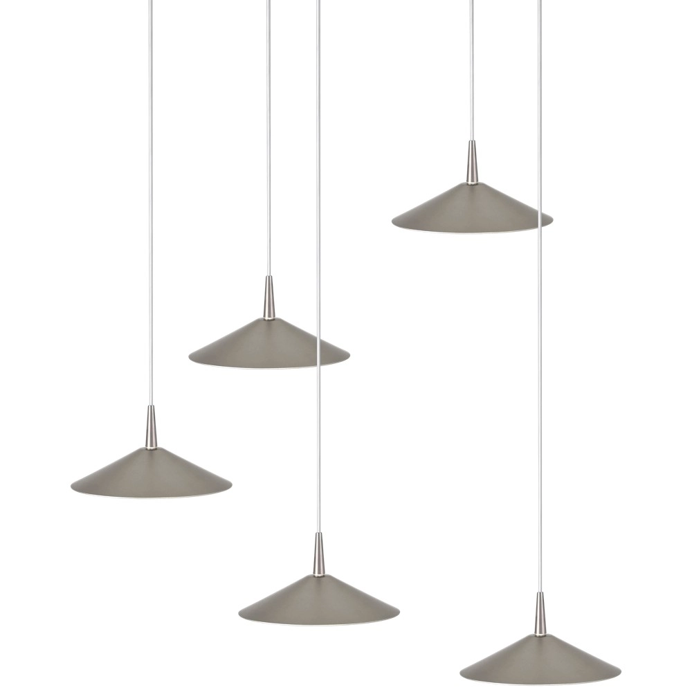 5-light pendant lamp Ceppo nickel Ø 18cm round Masterlight 8718121358703