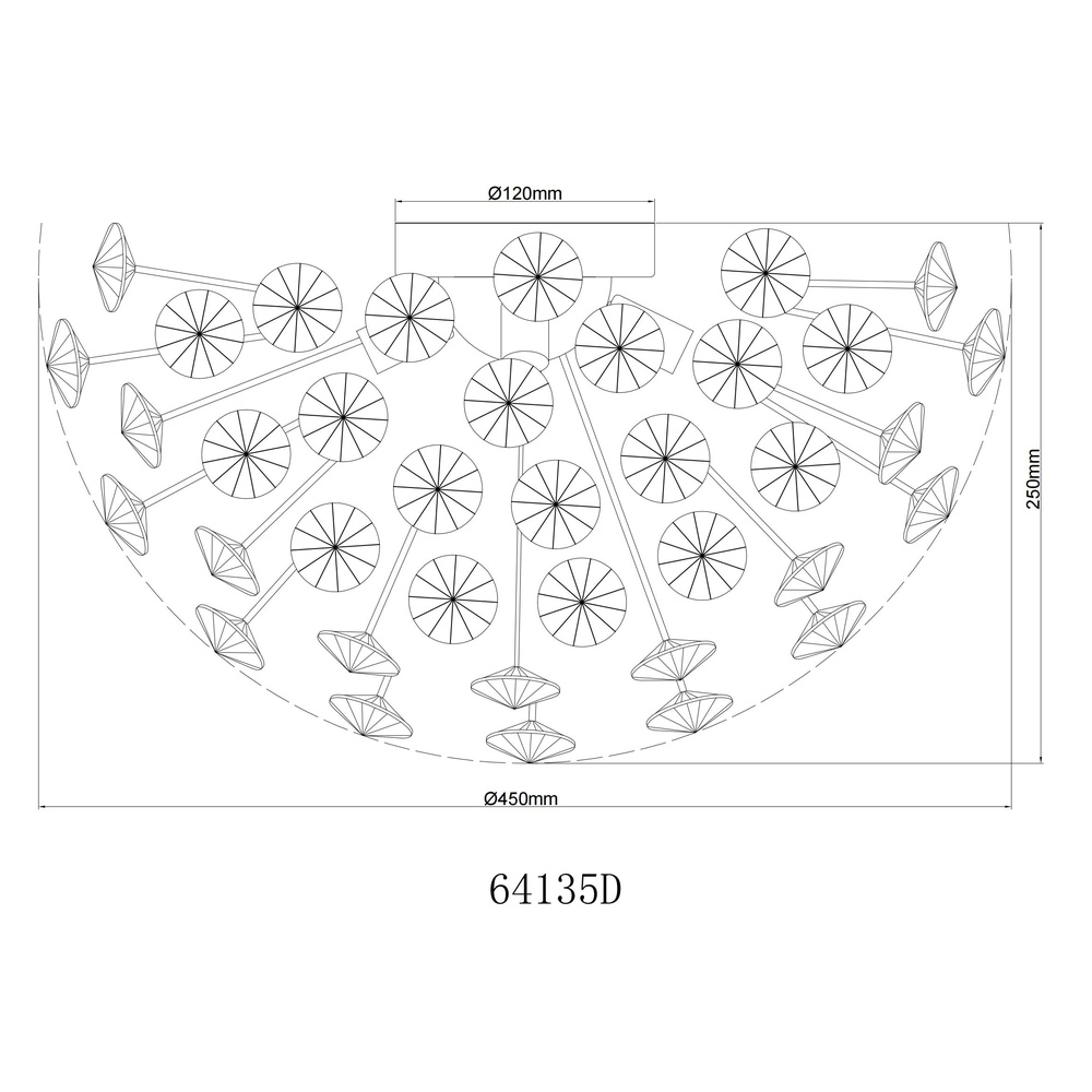 Ceiling lamp Katrina gold Ø 45cm Globo 9007371481316