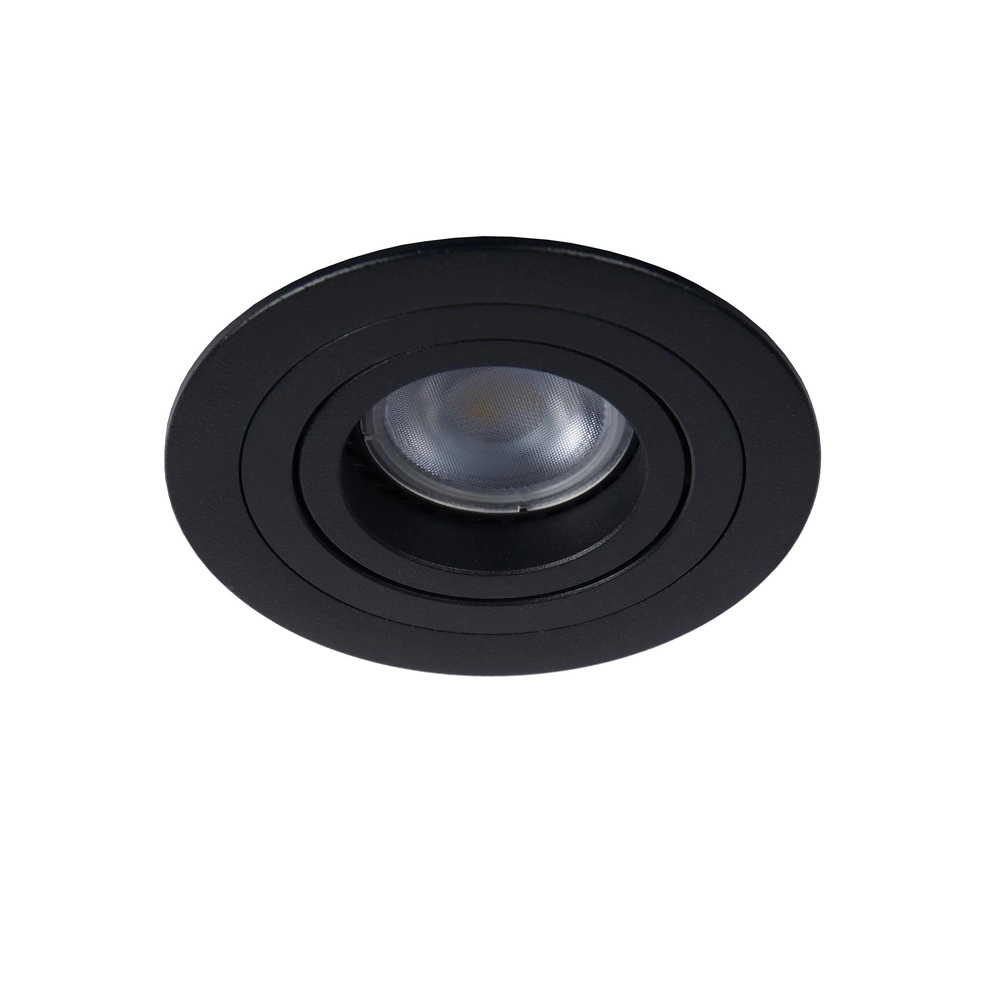 Recessed spotlight Tube black Ø 9,2cm