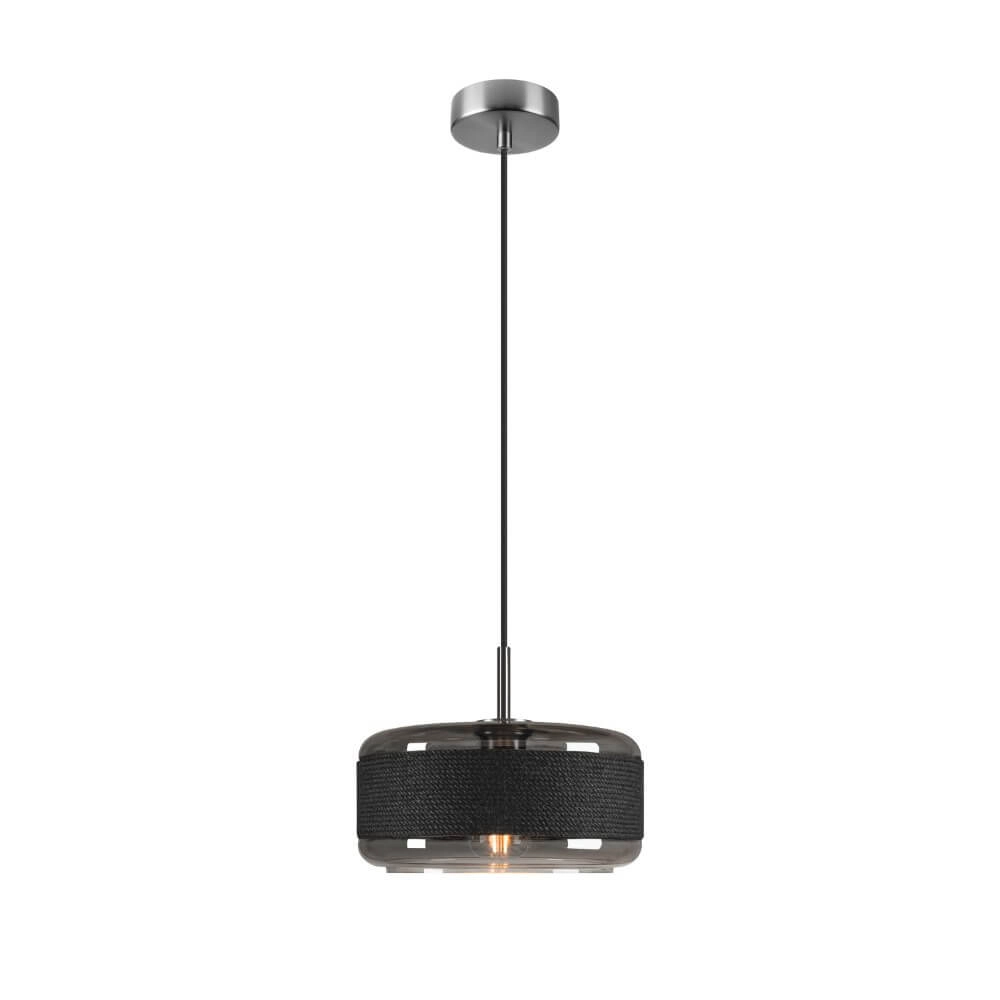 Pendant lamp Pantilo Rope 27 smoke glass - Ø 25cm