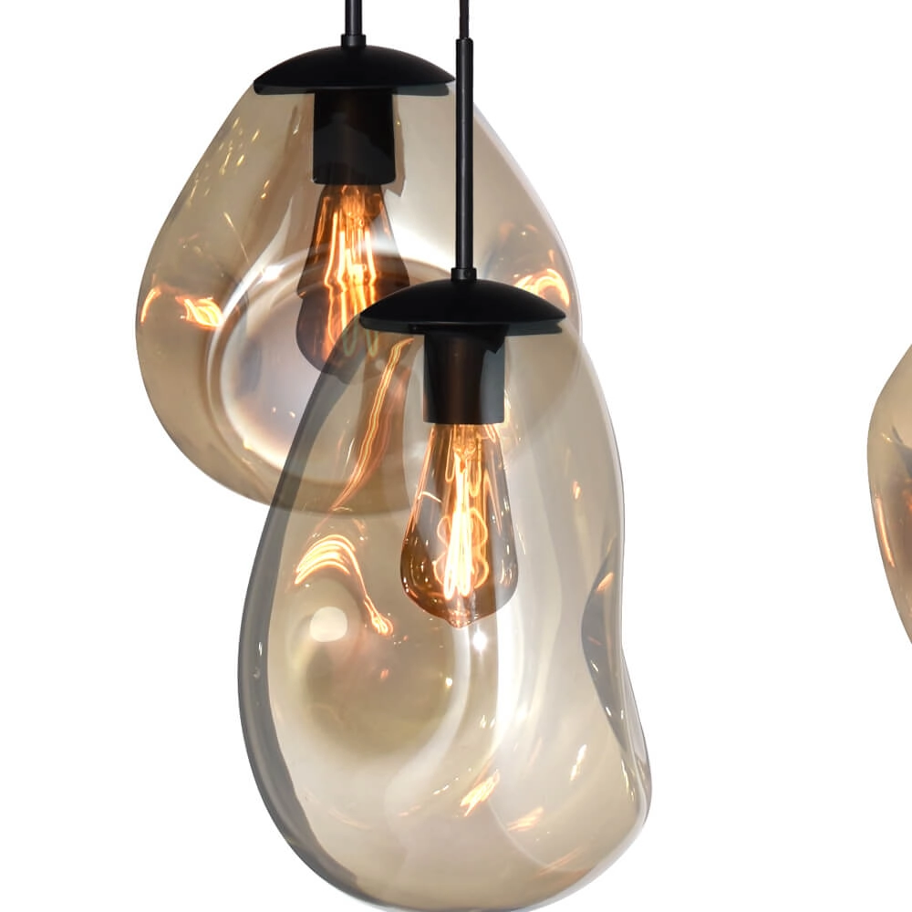 Hanging lamp Lava Oval 8x gold glass Masterlight 8718121290188