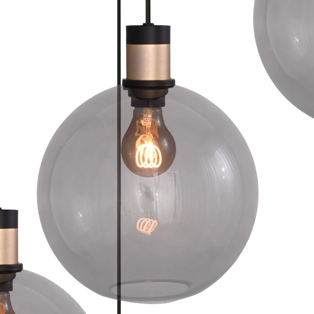 Vide hanging lamp Lazise 2 5x Ø 25cm gold with black Masterlight 8718121303888