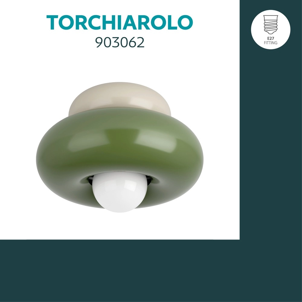 Design ceiling lamp Torchiarolo sand brown with green