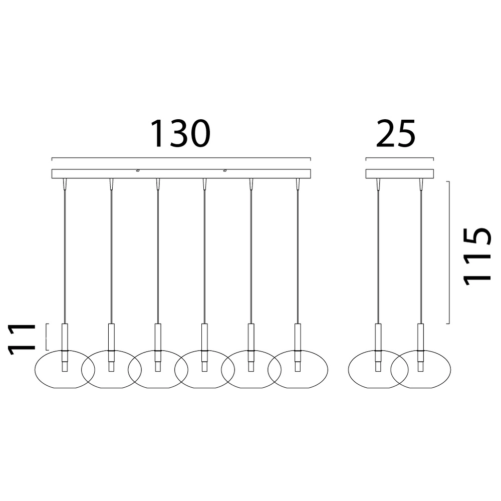 6L pendant lamp Ø 24cm Lido Onion with clear glass Masterlight 8718121335315