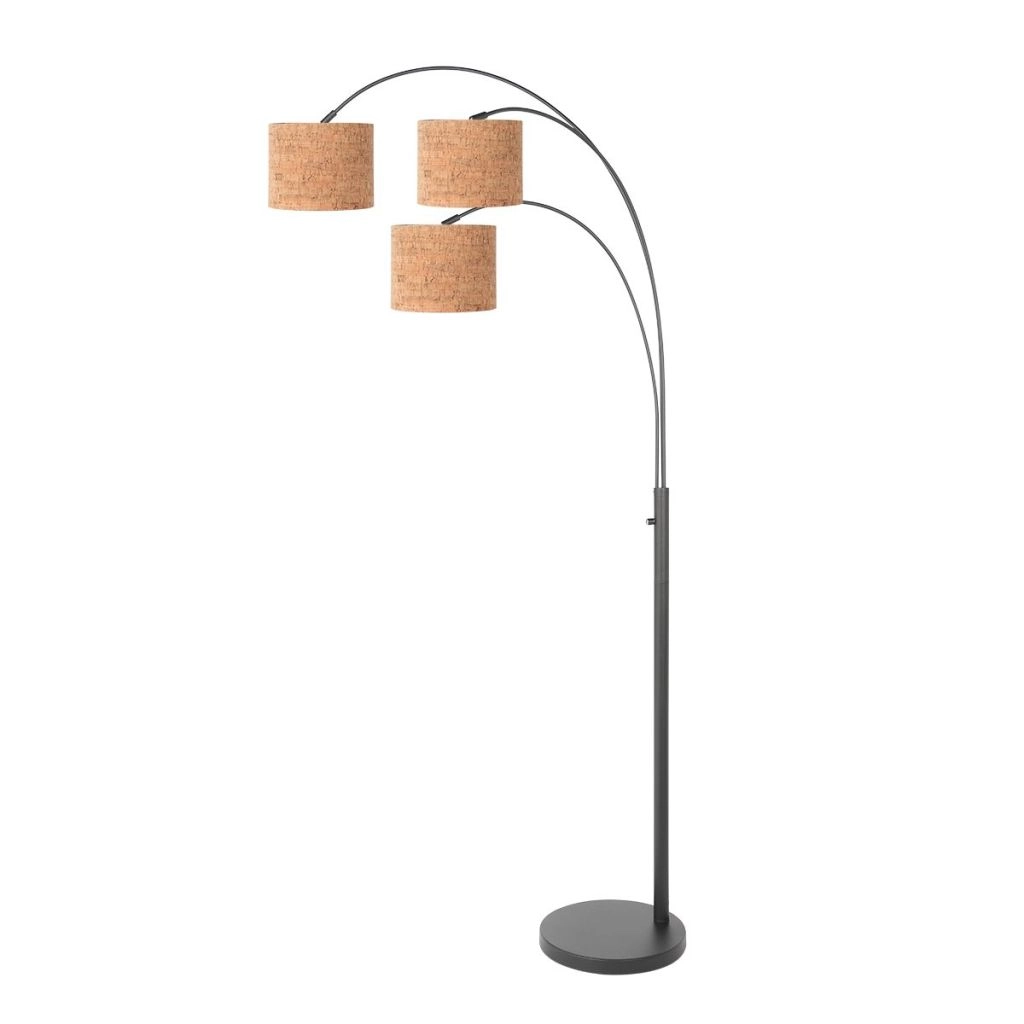 3-light floor lamp Sparkled Light with cork caps Steinhauer 8712746180596