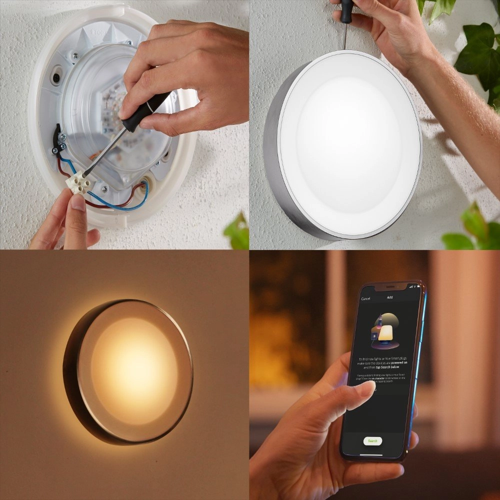 Round outdoor lamp Hue Daylo silver gray Philips 8718696174418