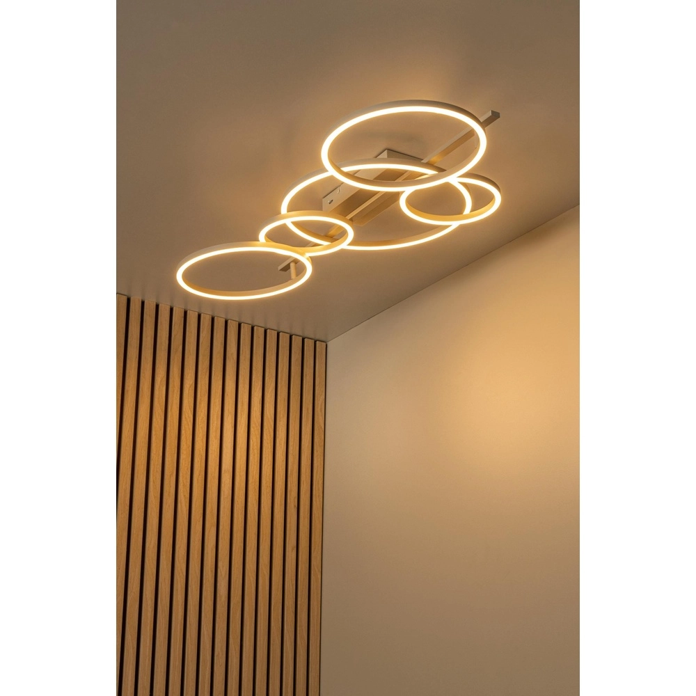 Modern ceiling lamp Nicola sand brown Lucide 5411212531186