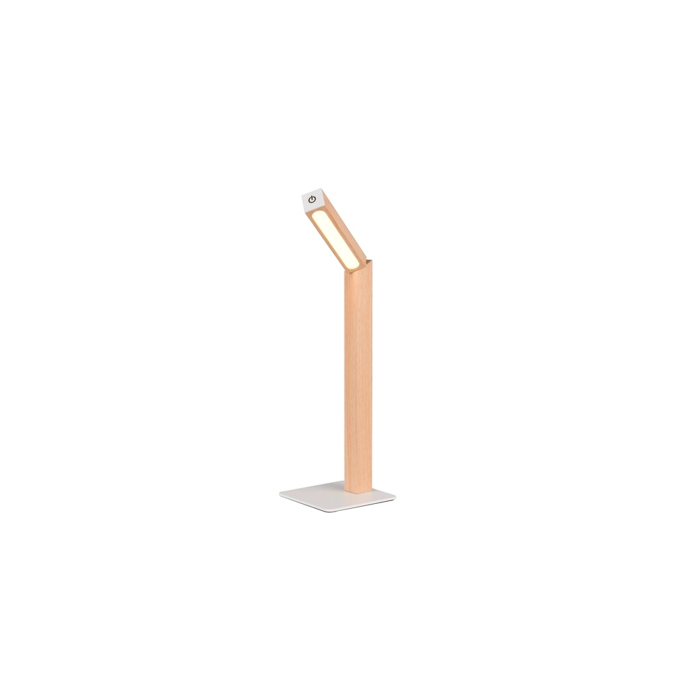 Design table lamp Skip rechargeable white with wood Trio 4017807643503