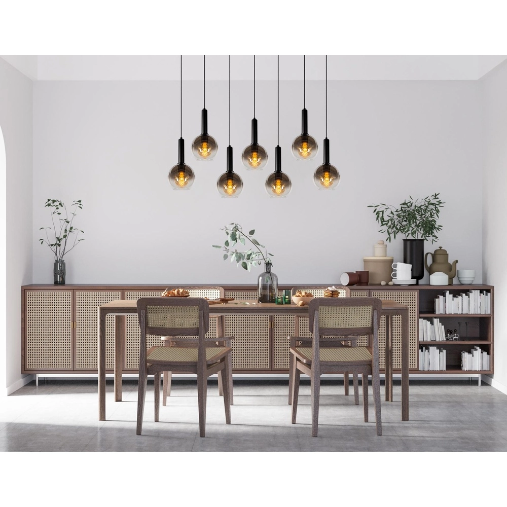 Pendant lamp Marius 7-light black Lucide 5411212452221