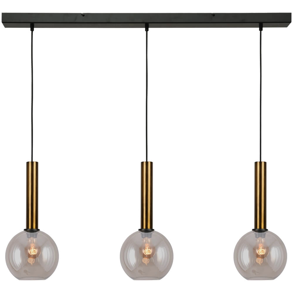 3-light hanging lamp Bella 2 with gold glass
