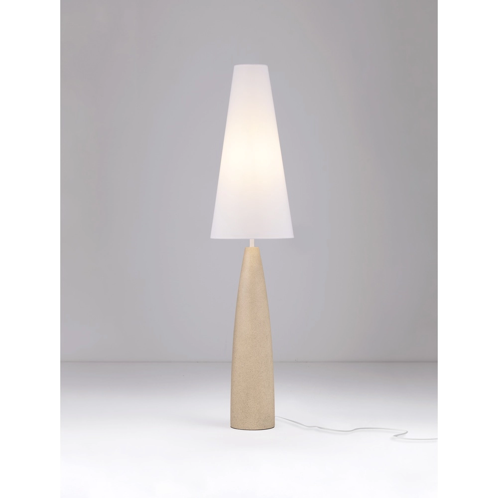 Floor lamp Mizu cream with white hood