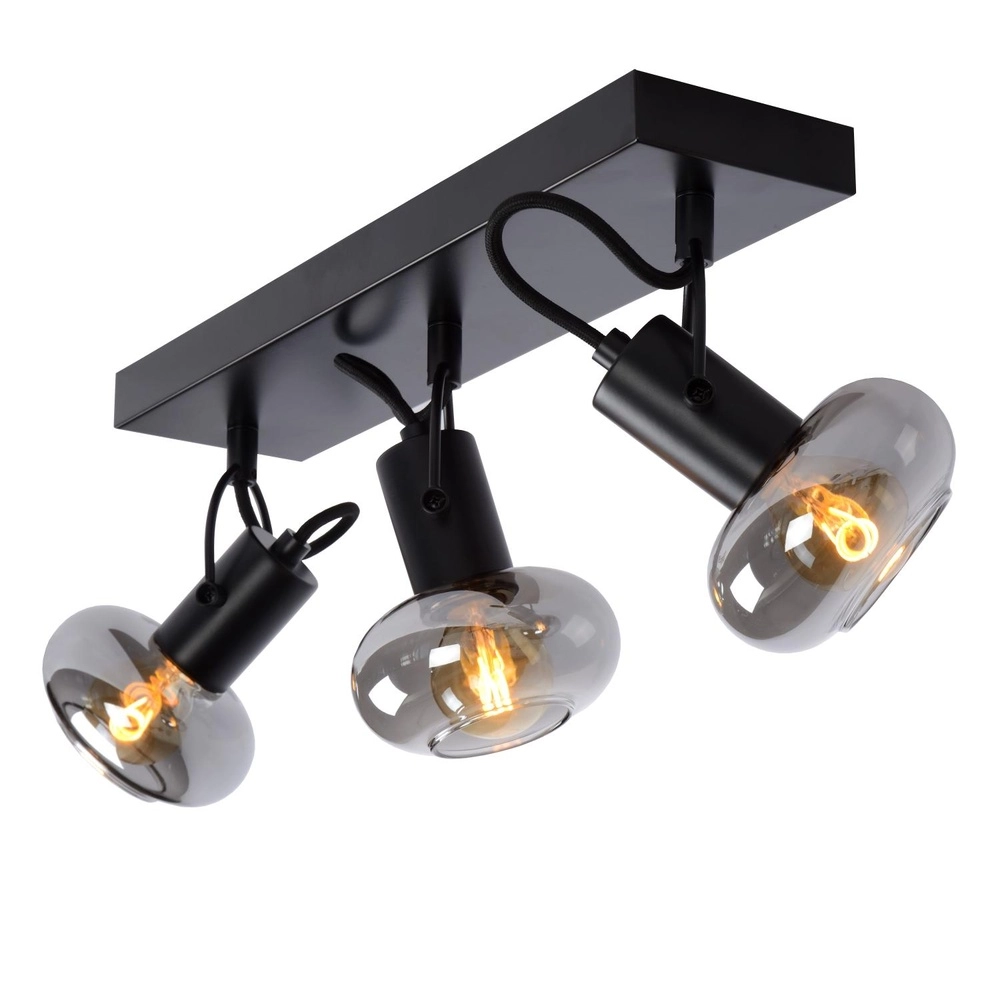 Ceiling lamp Madee 3-light black Lucide 5411212176790