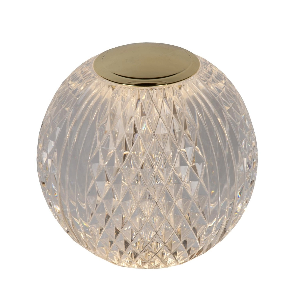 Golden table lamp Cintra rechargeable Ø 11cm - 3000K Lucide 5411212134363