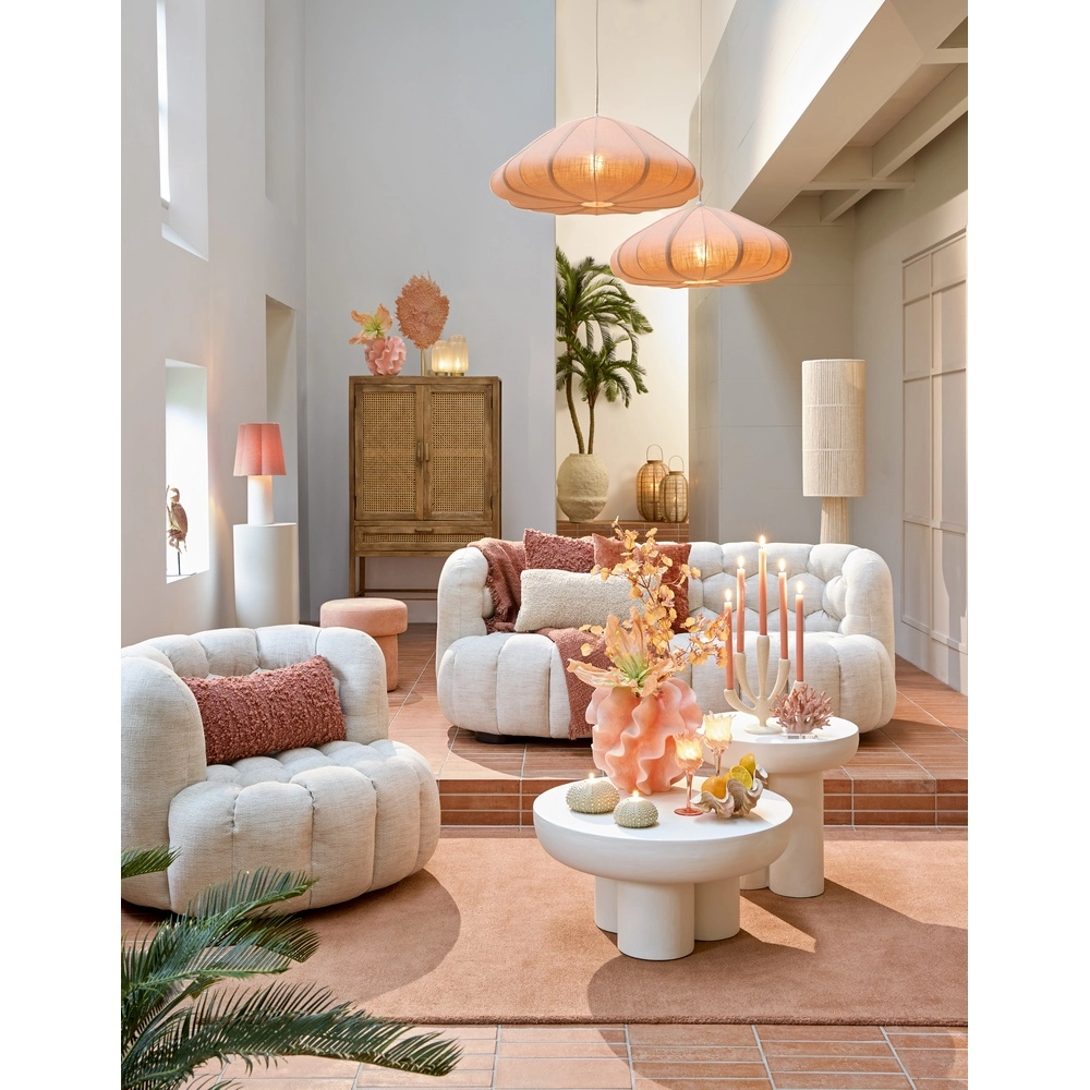 Fabric pendant lamp Cesano Ø 64cm - light pink Light & Living 8717807779320